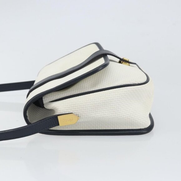 Authentic SAINT LAURENT Shoulder Bag PVC White Gold - Picture 11 of 16